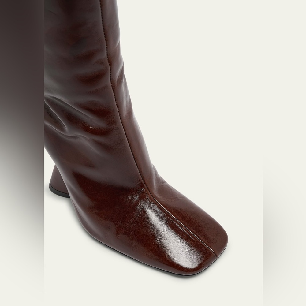 DRIES VAN NOTEN (NWOT) Leather Wedge Tall Boots EU40 - Picture 10 of 13